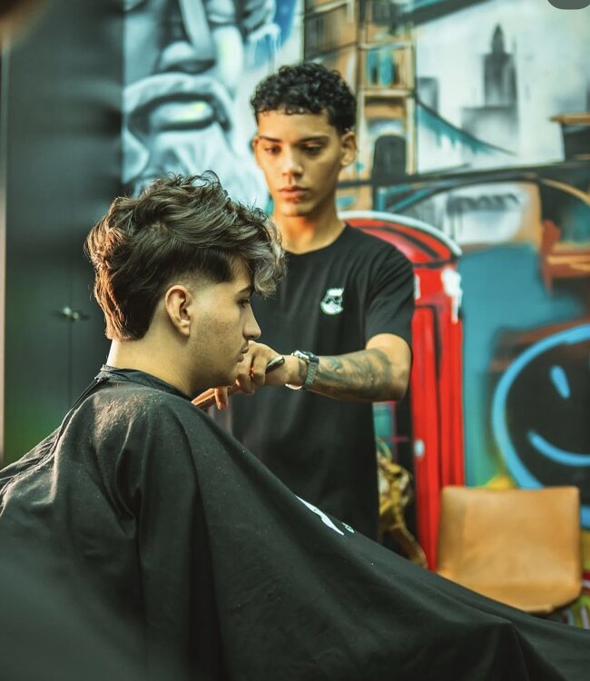 Maicon TX durante um atendimento